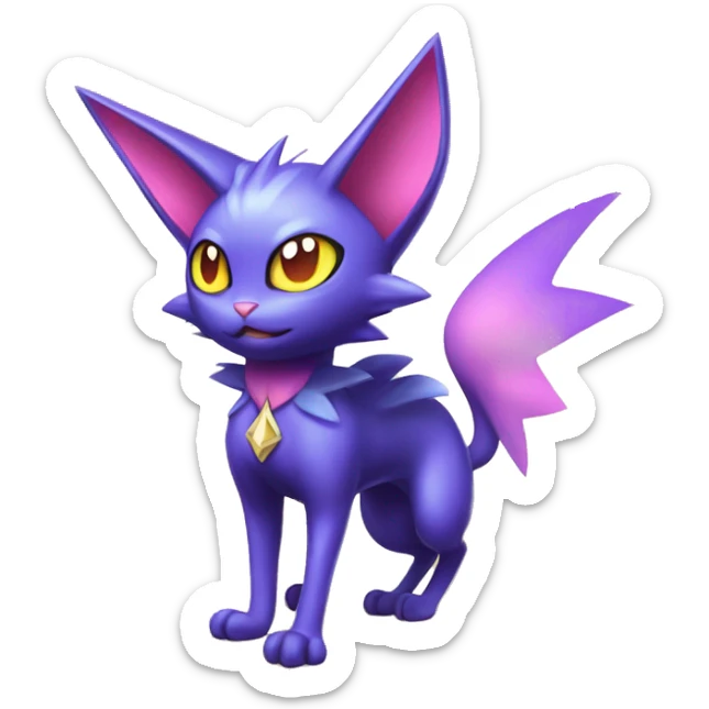 Shiny Kawaii Litten-Noibat-Skitty-Espeon-fusion-hybrid full body sticker