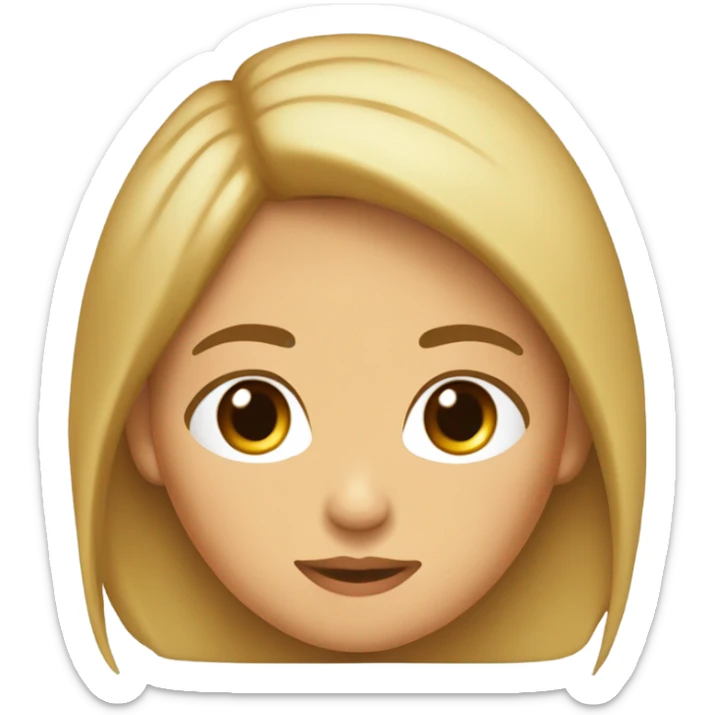 Chica de piel blanca, pelo castaño claro, ojos miel, boca mediana, nariz normal  sticker