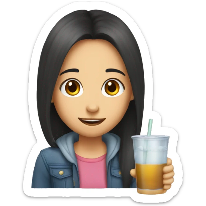  The girl tells the boy I want to drink sticker