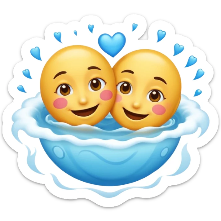 An emoji that's feeling a whirlpool of happiness. Blushing and feeling in love. Grinning and smiling and making a kissy face. Something sweet and perfect to send to someone you love. Not a familiar love something deep and profound. Something unique. sticker