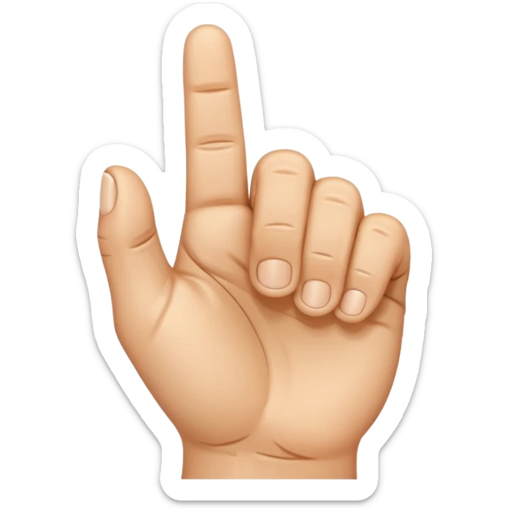 Create an emoji of a right hand. The thumb and middle finger of the right hand are pressed together, with the index finger positioned between them. The remaining fingers are curled into a fist. Add motion lines around the emoji to indicate a downward hand movement. sticker
