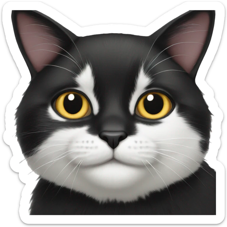 black and white cat sticker