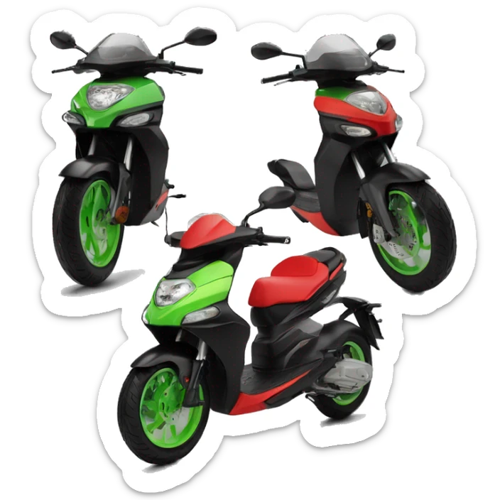 Black and red and a litle bit of green aprilia sr 50 replica 50cc sticker