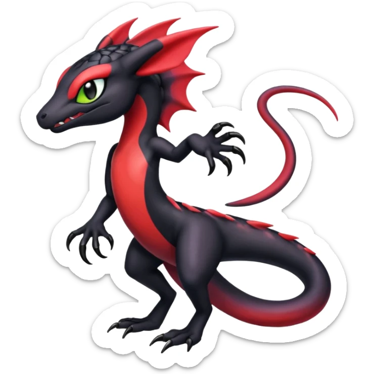 Colorful Exotic Meloetta-Salandit-Darkrai-Venom-Stitch-Fakémon-creature-hybrid sticker