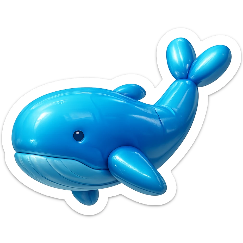 a blue whale balloon style sticker