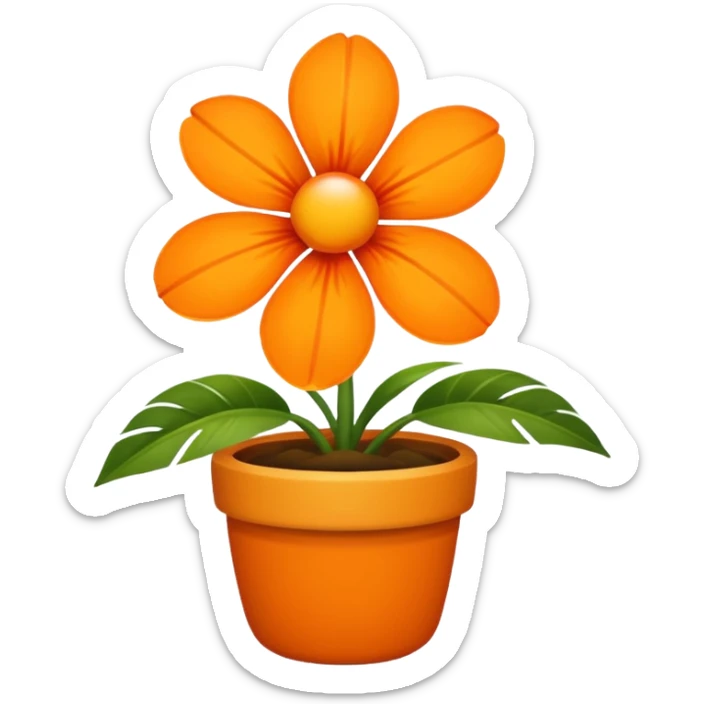 un emoji assez petit : une fleure tropical orange féminine et qui inspire l’été  sticker
