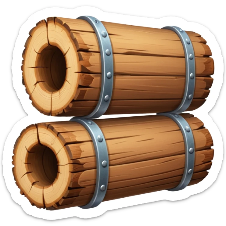 two log emojis, stacked on top of each other, one hanging over the side, with subtle sparkles in the background sticker