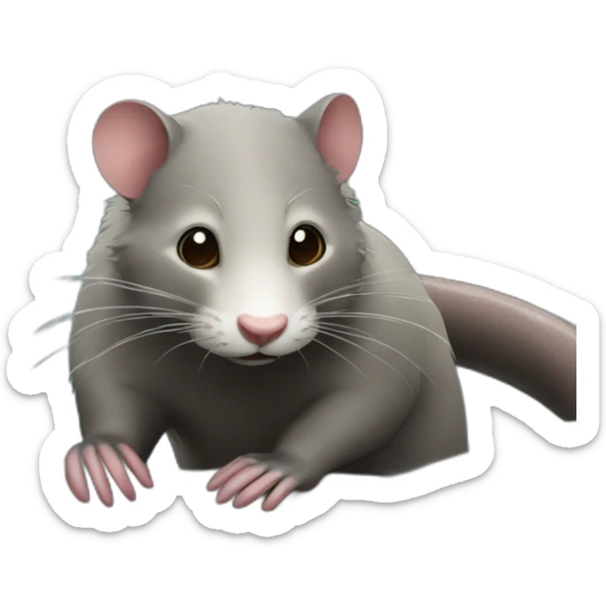 Raton laveur qui fait câlin à une loutre sticker