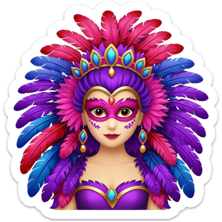 carnival-mas-costume,-red,-purple-and-pink-preferably,-full-costume-feathers-at-the-back- sticker