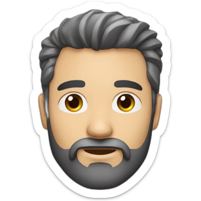 hombre pelo gris y barba de candado y hombre oelo negro y barba de candado sticker