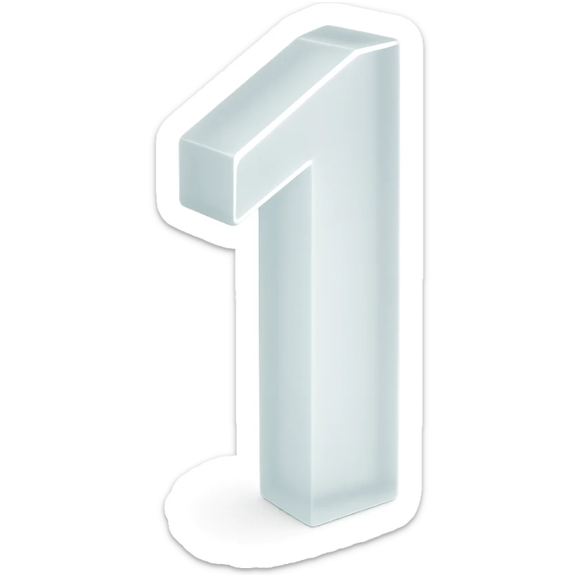 The number 1 in a thin font sticker