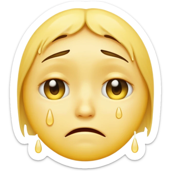 very very very very very very sad yellow faced emoji with lots and lots and lots of tears sticker