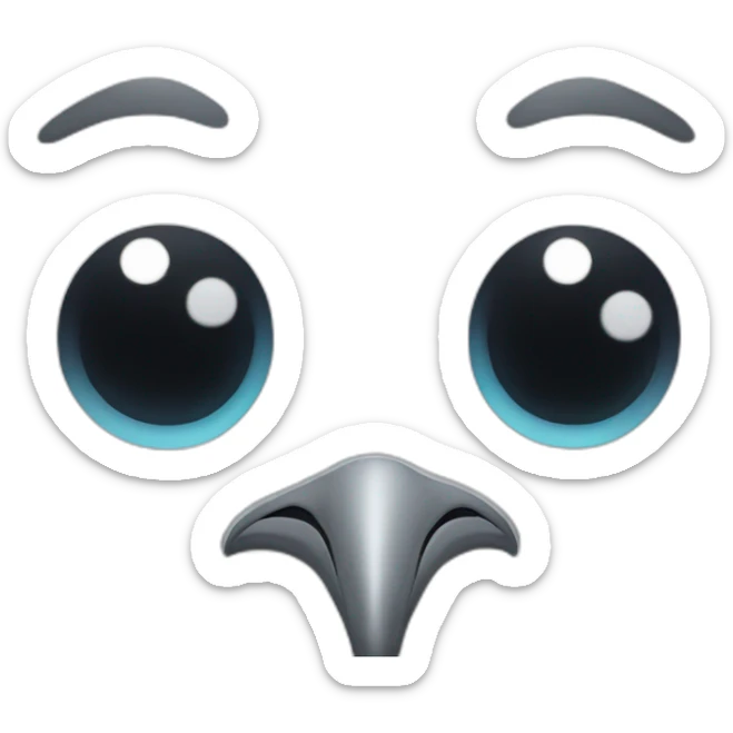 The seagull's face laughs with tears in his eyes like an emoji sticker