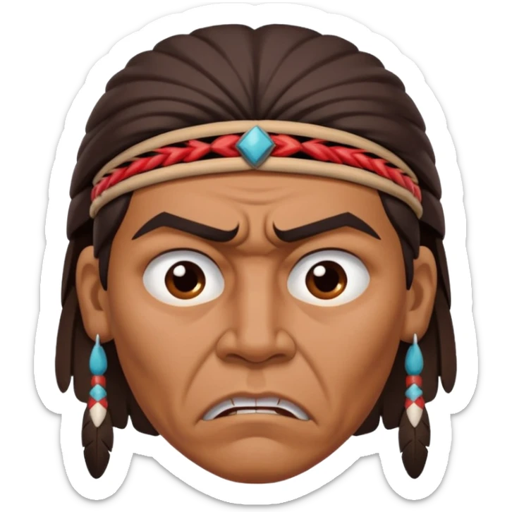 native american showing Annoyance/anger - feeling of irritation or displeasure  sticker