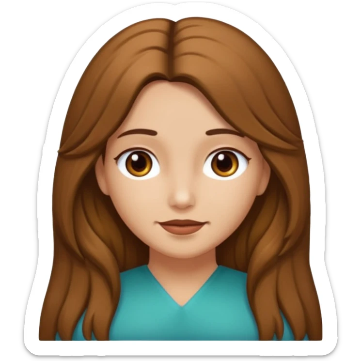 Una chica con pelo castaño medio largo, con facciones lindas abrazando a Jesús.  sticker