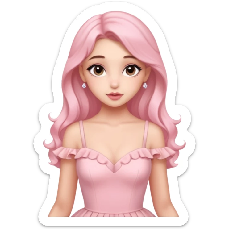 Ariana Grandę wearing a gorgepus pastel pink dress and being very coquette! sticker