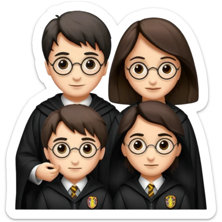Harry Potter asa sade ve şık ağaçtan yapılmış tutma yeri ve siyah gövde sticker