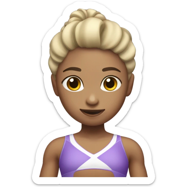 Gimnasta de gimnasia rítmica con maillot lila y mazas lilas sticker