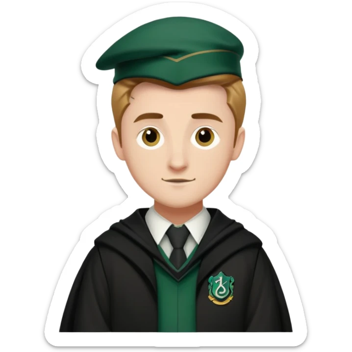 Matt Thorpe is Graham Montague  in harry potter, wear hogwarts slytherin uniform sticker