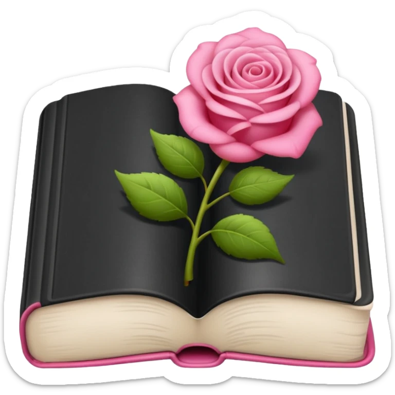 Una biblia con un moñito y sea rosa bajito sticker