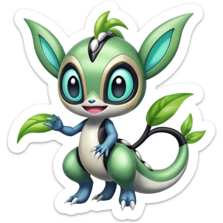 Colorful Shiny Exotic Meloetta-Palkia-Virizion-Venom-Stitch-Fakémon-creature-hybrid sticker