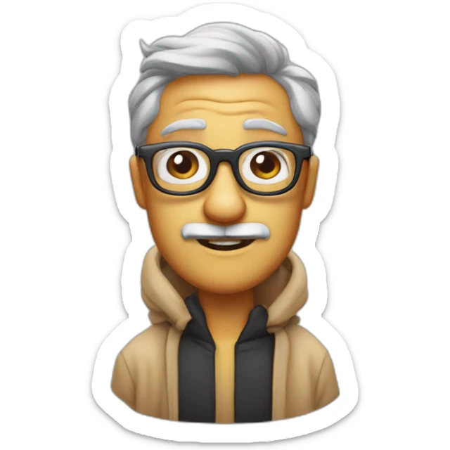 Sorcière avec des lunettes de soleil fumant avec des AirPods dans les oreilles sticker