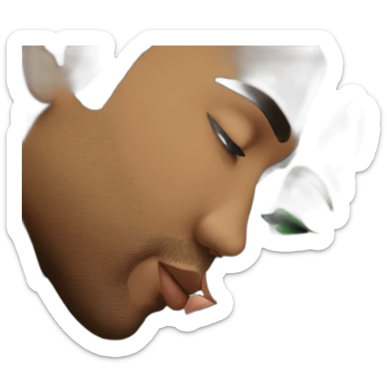 kiss-kiss romeo santos and girl green eyes and very long dark blond hair sticker