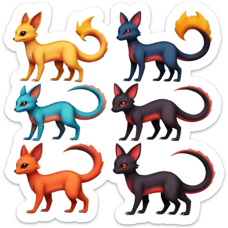 magma-gradients-colored Salandit-Umbreon-Flareon-Noivern-Noibat-Serval-Hybrid (Full body) sticker