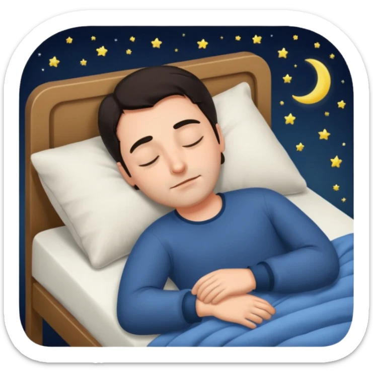 Rich man sleeping in a bed at night, dark hair, he is german very beautiful looks sticker