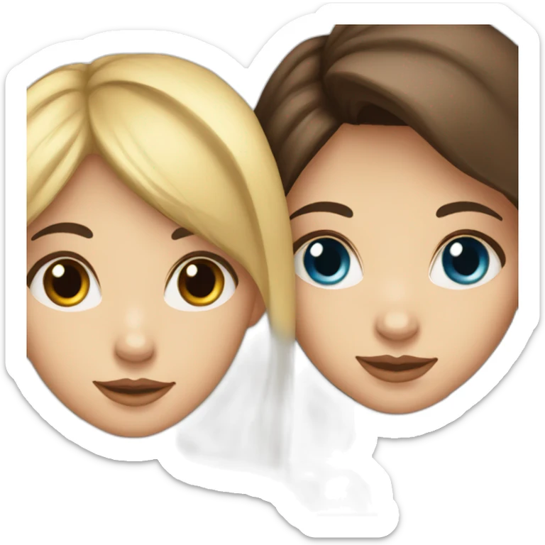 two girls one brunette with brown eyes and one blonde with blue eyes that love animals sticker