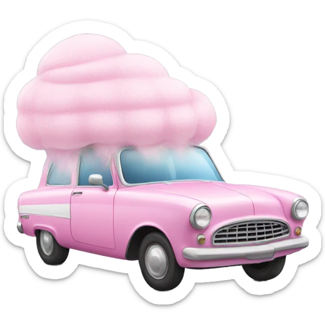 Cotton candy car sticker