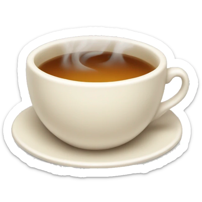 Milky steaming tea cup sticker