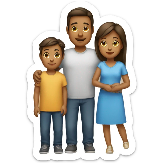 Family: Man, Woman, Boy, Girl, Baby boy sticker