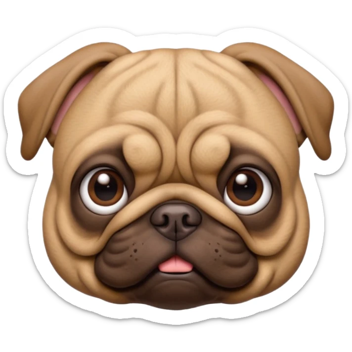 Brown (pug crossed with french bulldog) dog I'd like a 3D emoji sticker