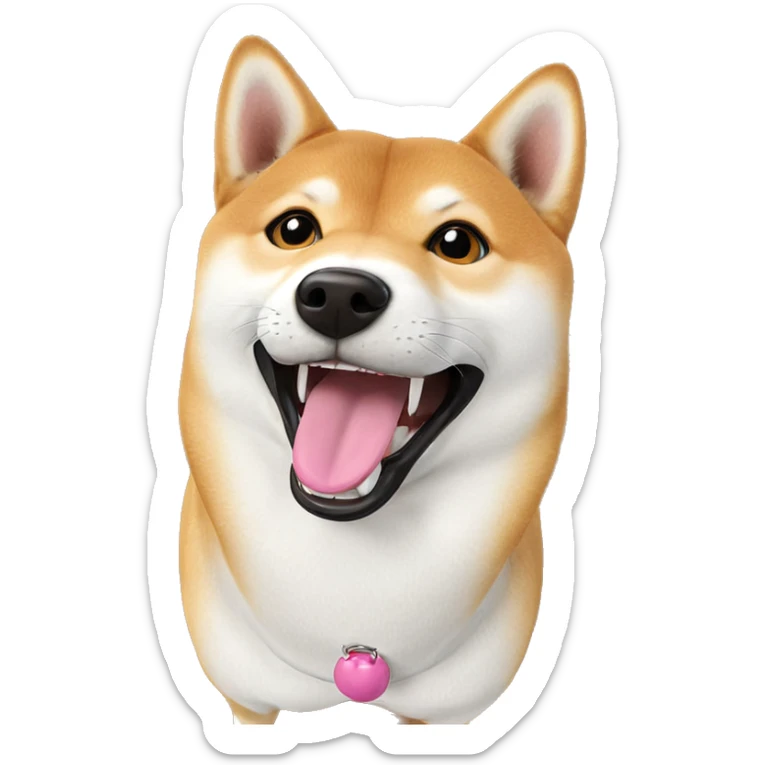 playful shiba inu with tongue sticker
