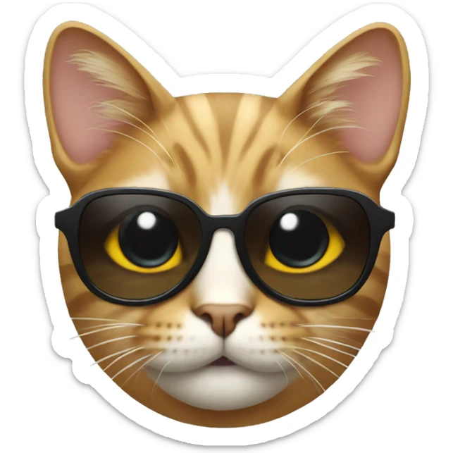 Cat with sunglasses sticker