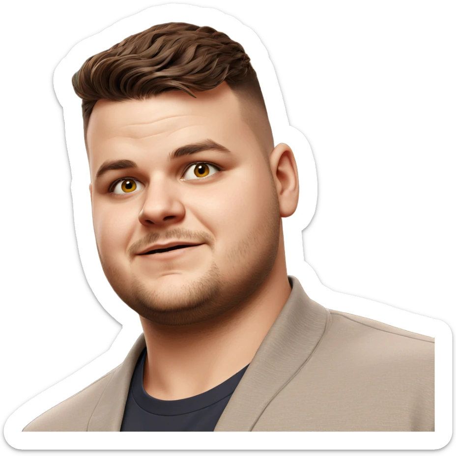 realistic portrait of a man sticker