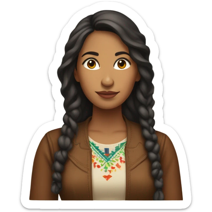 Mexican Spanish Puerto Rican African American Native American woman sticker