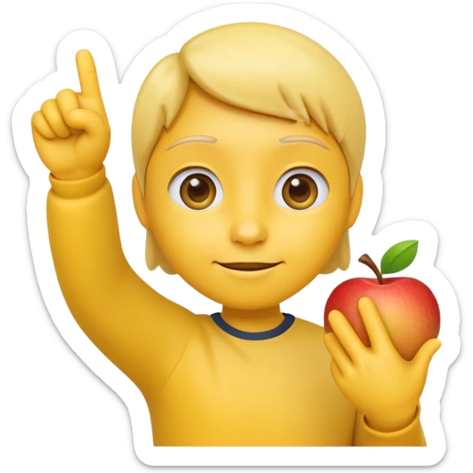 A 3D Apple-style yellow round emoji, neutral face with simple cartoonish eyes, raising one hand, thumb pointing backward over the shoulder to indicate “past” or “behind,” clean minimal background, smooth bright style sticker