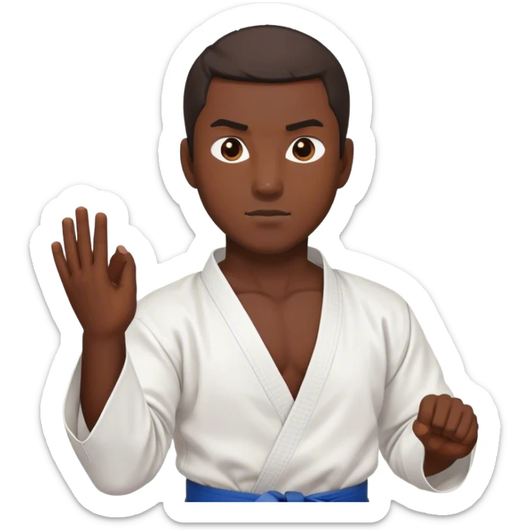 je veux creer un emoji karateka de couleur mat un homme sticker