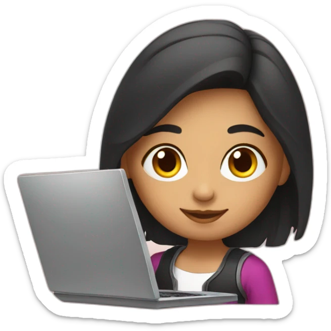 Mexican girl with her laptop sticker