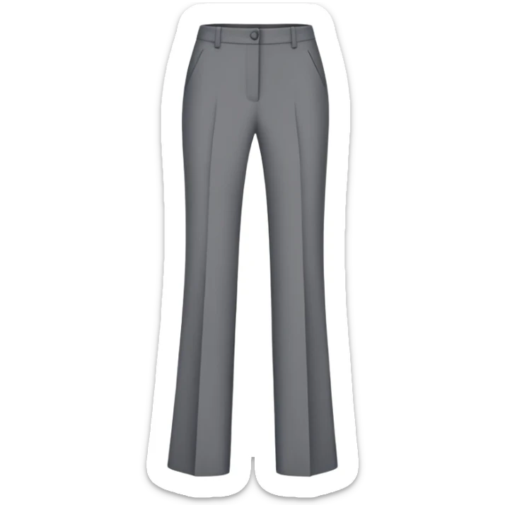 gray wide leg tailored women's dress pants, high waisted, formal trousers, only the garment, no model, flat lay on white background sticker