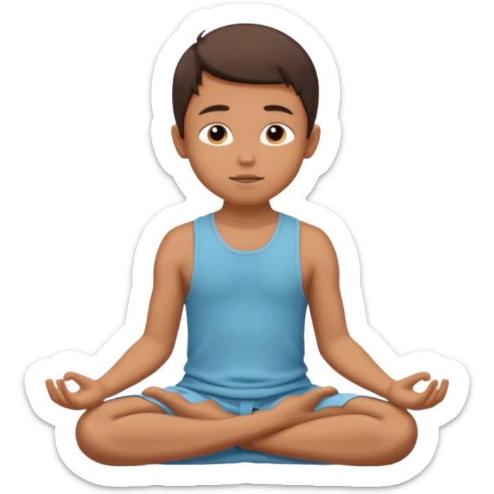 Yoga pause : Boy Breathing 3d Icon with color of D0B8FF
 sticker