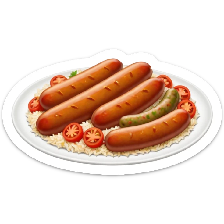 emoji of Rougail saucisse meal. Typical Reunion island meal sticker