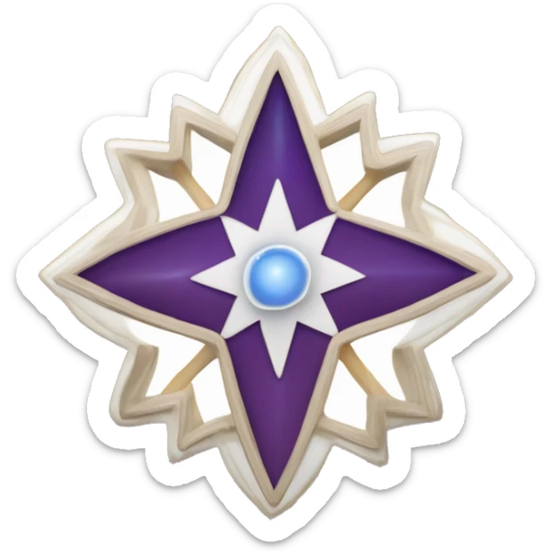 create an emoji that represents the Bahá'í Faith, similar to the religious symbols for Christianity (✝️), Judaism (✡️), and Islam (☪️). The Bahá'í symbol should feature a nine-pointed star, which is a key symbol in the Bahá'í Faith sticker