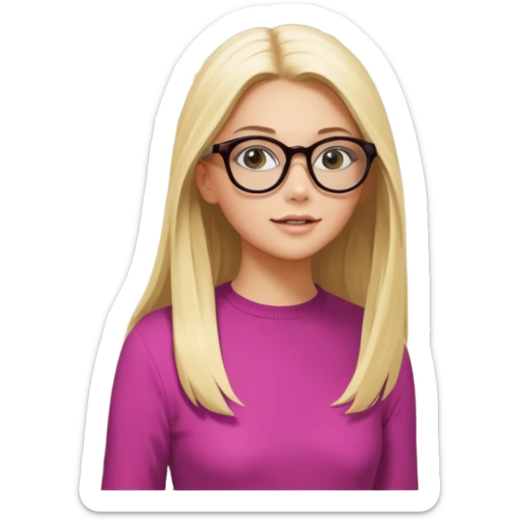 je voudrai un emoji d'une fille aux cheveux longs et blonds avec des lunettes entrain de découper, une entrain de faire un jeu de société, une qui cuisine, sticker