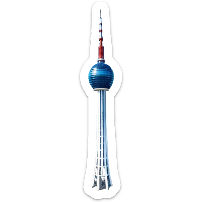 ​Cinematic Realistic N Seoul Tower, depicted in brilliant daylight as a slender, single-column tower rising from a modern cityscape, crowned by a sleek cylindrical observation deck offering panoramic views over Seoul, with crisp glass and steel surfaces reflecting clear blue skies and subtle architectural details that capture its futuristic elegance, sticker