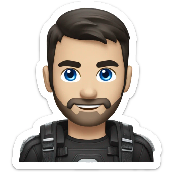 male dark hair blue eyes no beard on a bmw gs 1250 adventure black sticker