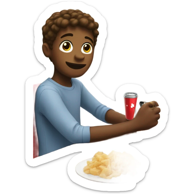 boys hanging out indoors with Swiss watches and food at the back  sticker