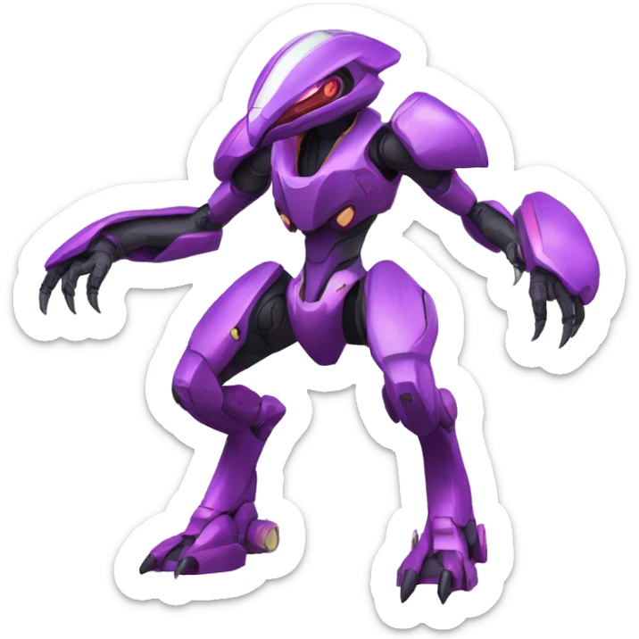 a Genesect-Raptor-Fakémon-—hybrid with a futuristic visor-helmet full body sticker